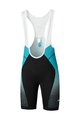 SHIMANO kratke hlače s tregerima - TEAM - crna/tirkizna
