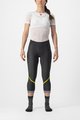 CASTELLI hlače 3/4 bez tregera - VELOCISSIMA THERMAL - crna/svjetlozelena