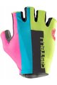 CASTELLI rukavice s kratkim prstima - COMPETIZIONE 2 - svjetlozelena/plava/ružičasta