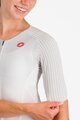 CASTELLI kombinezon - FREE SANREMO 3 W SUIT SHORT SLEEVE - bijela/srebrna/crna