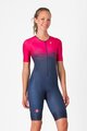 CASTELLI kombinezon - CORE TRI W SUIT SHORT SLEEVE - plava/ružičasta
