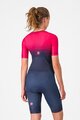 CASTELLI kombinezon - CORE TRI W SUIT SHORT SLEEVE - plava/ružičasta