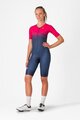 CASTELLI kombinezon - CORE TRI W SUIT SHORT SLEEVE - plava/ružičasta