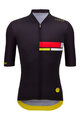 SANTINI dres kratkih rukava - TDF MAILLOT JAUNE ALPE D'HUEZ - crna/višebojna