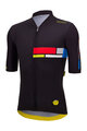 SANTINI dres kratkih rukava - TDF MAILLOT JAUNE ALPE D'HUEZ - crna/višebojna