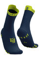 COMPRESSPORT čarape klasične - PRO RACING V4.0 RUN HIGH - plava/žuta