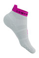 COMPRESSPORT čarape do gležnja - PRO RACING V4.0 RUN LOW - bijela/ružičasta/žuta