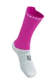 COMPRESSPORT čarape klasične - PRO RACING V4.0 BIKE - bijela/ružičasta
