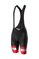 CASTELLI kratke hlače s tregerima - COMPETIZIONE - crvena/crna