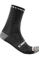 CASTELLI čarape klasične - ROSSO CORSA PRO 15 - crna