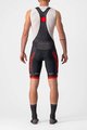 CASTELLI kratke hlače s tregerima - COMPETIZIONE KIT - crna/crvena