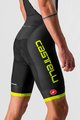 CASTELLI kratke hlače s tregerima - COMPETIZIONE KIT - žuta/crna