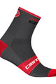 CASTELLI čarape klasične - ROSSO CORSA 9 - siva/crvena