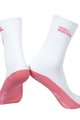 MONTON čarape klasične - SKULL - bijela/ružičasta