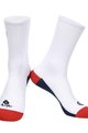 MONTON čarape klasične - SKULL BADCAT - bijela/crvena/plava