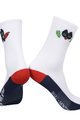 MONTON čarape klasične - SKULL BADCAT LADY - bijela/crvena/plava