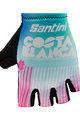SANTINI rukavice s kratkim prstima - LA VUELTA 2019 - svjetloplava/bijela/ružičasta