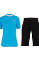 SANTINI MTB dres i hlače - SASSO MTB LADY - tirkizna/crna