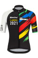 SANTINI dres kratkih rukava - UCI WC FLANDERS 2021 - crna/duga