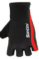 SANTINI rukavice s kratkim prstima - X IRONMAN VIS - crna/crvena