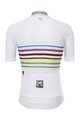 SANTINI dres kratkih rukava - UCI WORLD CHAMPION MASTER - bijela/duga