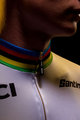 SANTINI dres kratkih rukava - UCI WORLD 100 GOLD - duga/bijela