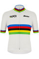 SANTINI dres kratkih rukava - UCI WORLD CHAMP ECO - duga/bijela