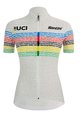 SANTINI dres kratkih rukava - UCI WORLD 100 LADY - bijela/duga