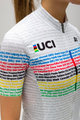 SANTINI dres kratkih rukava - UCI WORLD 100 LADY - bijela/duga