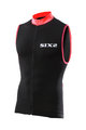 SIX2 dres bez rukava - BIKE2 STRIPES - crna/crvena