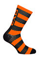 SIX2 čarape klasične - LUXURY MERINO - narančasta/crna