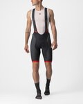 CASTELLI kratke hlače s tregerima - COMPETIZIONE KIT - crna/crvena