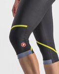 CASTELLI hlače 3/4 bez tregera - VELOCISSIMA THERMAL - crna/svjetlozelena