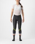 CASTELLI hlače 3/4 bez tregera - VELOCISSIMA THERMAL - crna/svjetlozelena