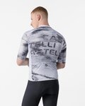 CASTELLI dres kratkih rukava - STRATUS LOGO - bijela/siva