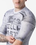 CASTELLI dres kratkih rukava - STRATUS LOGO - bijela/siva