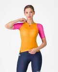 CASTELLI dres kratkih rukava - CORRETTO W - narančasta/ružičasta