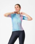 CASTELLI dres kratkih rukava - COSMIC VORTEX - ružičasta/zelena