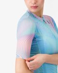 CASTELLI dres kratkih rukava - COSMIC VORTEX - ružičasta/zelena