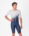 CASTELLI kombinezon - CORE TRI SUIT SHORT SLEEVE - plava/bijela