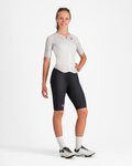 CASTELLI kombinezon - FREE SANREMO 3 W SUIT SHORT SLEEVE - bijela/srebrna/crna