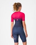 CASTELLI kombinezon - CORE TRI W SUIT SHORT SLEEVE - plava/ružičasta