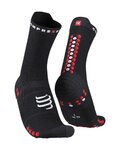 COMPRESSPORT čarape klasične - PRO RACING  V4.0 RUN HIGH - crna/crvena