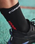 COMPRESSPORT čarape klasične - PRO RACING  V4.0 RUN HIGH - crna/crvena