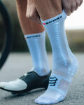 COMPRESSPORT čarape klasične - PRO RACING V4.0 BIKE - bijela