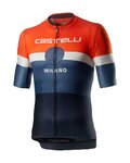 CASTELLI dres kratkih rukava - MILANO - narančasta/plava/crna