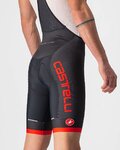 CASTELLI kratke hlače s tregerima - COMPETIZIONE KIT - crna/crvena