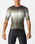 CASTELLI dres kratkih rukava - AERO RACE 6.0 - antracitna/zelena