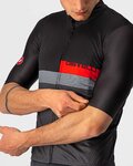 CASTELLI dres kratkih rukava - A BLOCCO - crna/siva/crvena