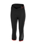 CASTELLI hlače 3/4 bez tregera - VISTA LADY - crvena/crna